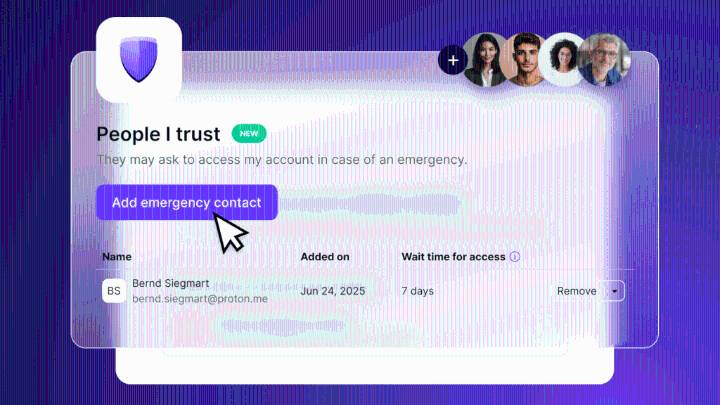 Proton users can now add 'emergency' contacts for backup access
