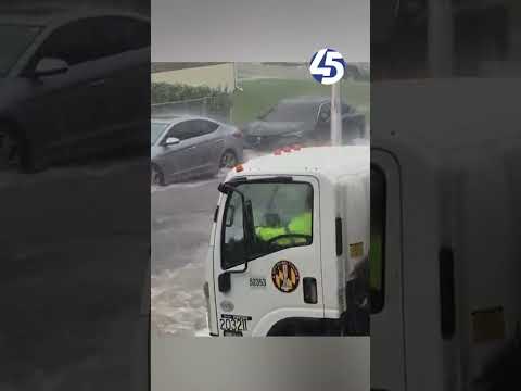 Video footage captures the impact of today's storms in the Belair