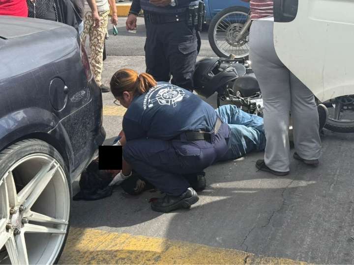 MOTOCICLISTA LESIONADO POR CHOQUE DE CAMIONETA