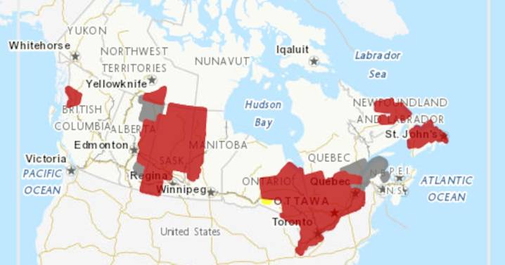 Canada forecast: Heat and air quality warnings