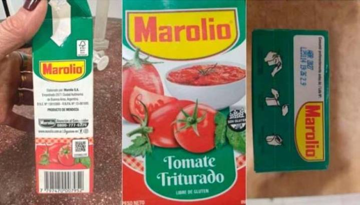 Piden no consumir un lote de tomate triturado "Marolio" por presencia de gusanos