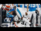 Panthers fans chat during halftime at preseason game against the Browns