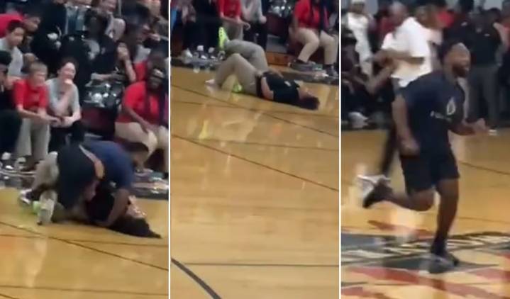 Teacher body slams high school student during musical chairs