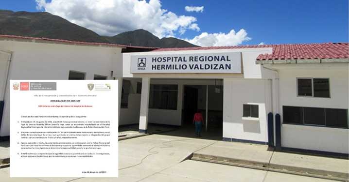 INPE informa sobre la fuga de recluso que permanecía hospitalizado en Huánuco: PNP realiza su búsqueda
