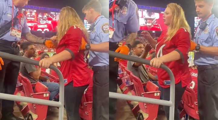 Bizarre Twist As New Video Shows Passed-Out Female Buccaneers Fan Getting Escorted Out By Security While Her Boyfriend Refused To Go With Her, Stuck Around To Watch 4th Quarter Of Meaningless Preseaso