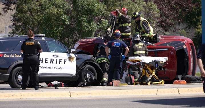 Driver rescued SUV collides with Yellowstone County patrol vehicle
