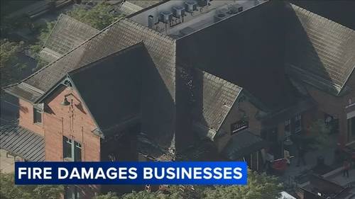 Fire damages shopping center in Uwchlan Township, Chester County