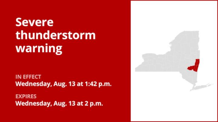NY weather: Look for damaging winds and quarter-sized hail with thunderstorms in New York Wednesday