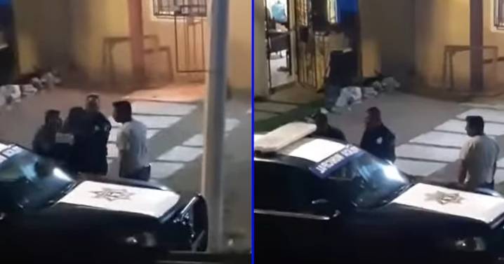 (VIDEO) A la orden pal’ desorden: Policías alcoholizados pierden las llaves de su patrulla en Hidalgo