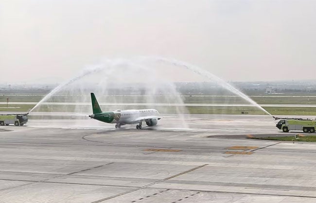Mexicana de Aviación estrena su primer Embraer e195-e2 en vuelo del Aifa a Tulum