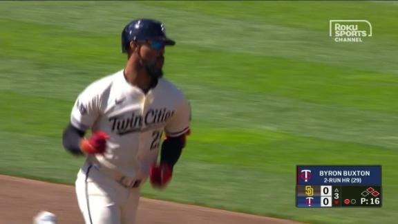 Buxton sets career high for homers and Ryan throws 7 shutout inning...