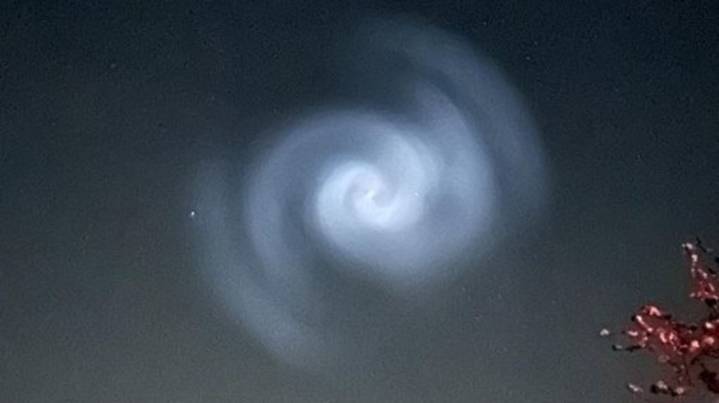 Mystery glowing spiral in Monday night sky: Was it remnants of a SpaceX rocket?