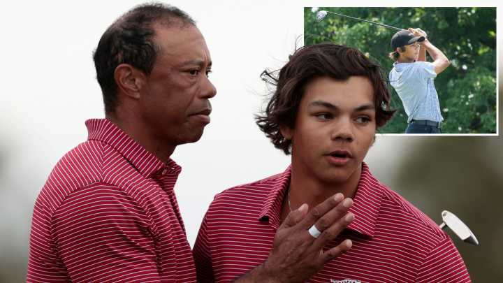 Charlie Woods undergoes drastic body transformation as son of golf legend Tiger, 16, drops huge amount of weight