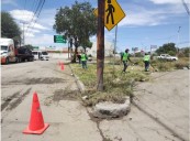 Pese a ser competencia municipal, JEC rehabilita vialidades en la Zona Industrial