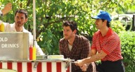 Jonas Brothers Push Food Cart Around NYC Park While Filming New Music Video | Joe Jonas, Jonas Brothers, Kevin Jonas, Nick Jonas