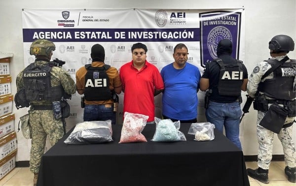 Arrestan a dos hombres con casi 2 kilos de fentanilo y más de un kilo de “tusi”
