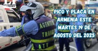 Pico y placa en Armenia (Quindío) este martes 19 de agosto del 2025​