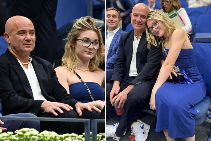Andre Agassi and Steffi Graf's rarely-seen daughter, 21, spotted alongside tennis legend at US Open