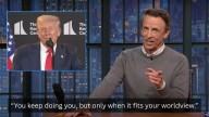 Seth Meyers has a blunt response to Trump refusing to honor woke artists