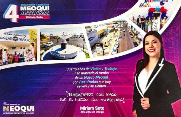 Rendirá Miriam Soto su cuarto informe de gobierno el 3 de septiembre