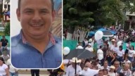 El multitudinario adiós al asesinado líder social José Erlery Velasco por las calles del municipio de Balboa, Cauca