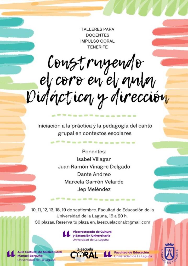 La Universidad de La Laguna acoge un curso sobre coros en las aulas para docentes de Primaria y Secundaria