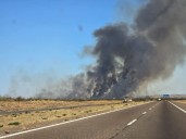 Un incendio en un campo inculto de Luján genera preocupación: hay casas cerca y esperan por los bomberos
