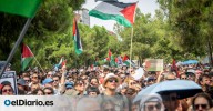 Cientos de personas llenan las orillas de Madrid Río en solidaridad con Gaza y para apoyar a la Global Sumud Flotilla