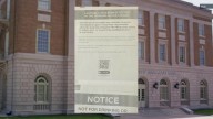 Legionella signs posted inside Lawton Federal Building