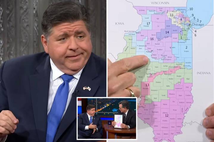 Stephen Colbert shows JB Pritzker Illinois' gerrymandering amid Texas controversy