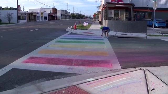 Protesters restore rainbow colors to crosswalk near Pulse memorial amid FDOT removal orders