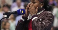 Coco Gauff wipes away tears at the U.S. Open