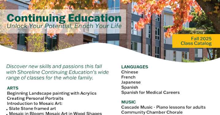 Shoreline Continuing Education Fall 2025 Class Catalog