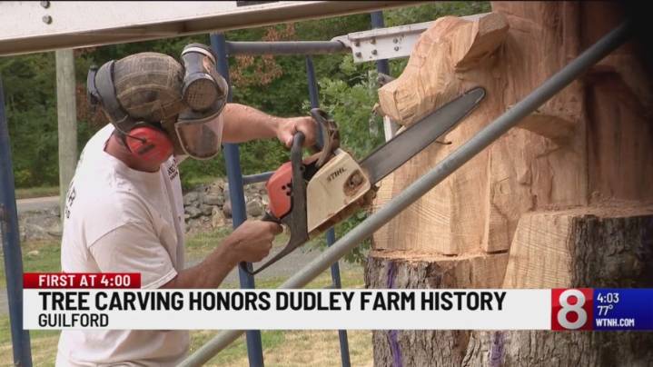 Chainsaw carving at Guilford's The Dudley Farm Museum to honor Native American history
