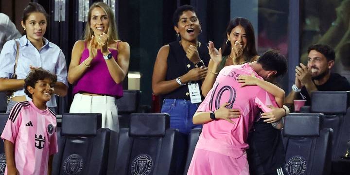 El gesto de Messi con sus hijos en medio de la celebración del Inter Miami por el pase a la final de la Leagues Cup