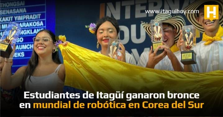 Estudiantes de Itagüí ganaron bronce en mundial de robótica en Corea del Sur
