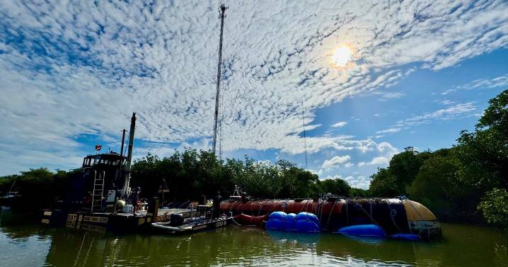 Abandoned 96-foot rusty, yellow submarine removed from waters off Florida Keys, officials say