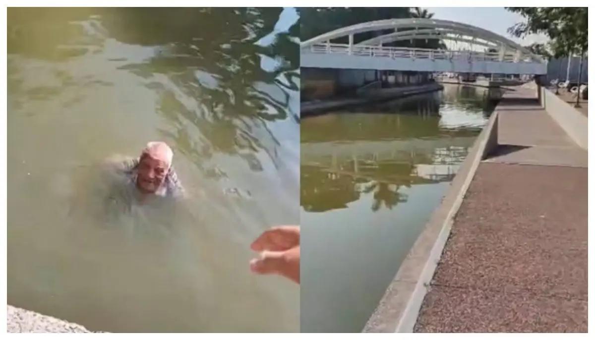 Desaparece adulto mayor en San Luis Potosí; lo hallan en Tamaulipas nadando entre cocodrilos (VIDEO)
