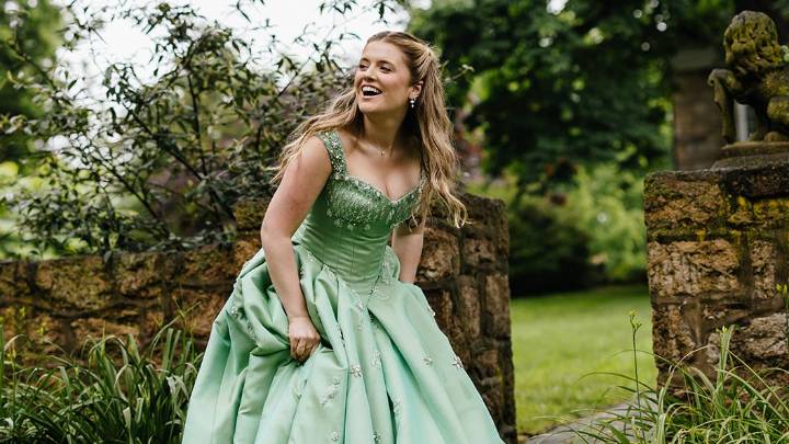 This Nontraditional Bridal Designer Created a Green Gown (and a Hot Pink Mini) for Her Own Wedding