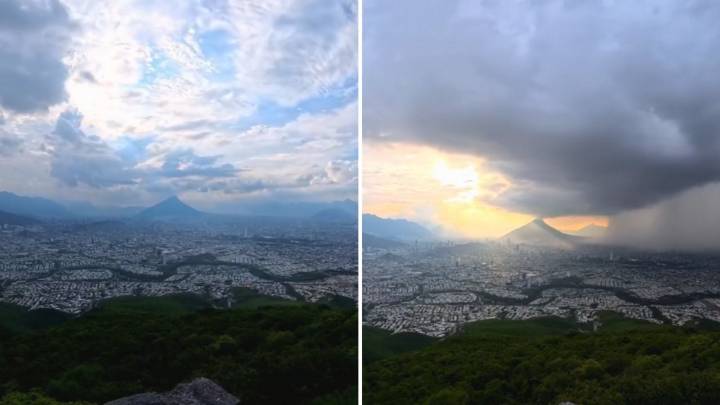 VIDEO: Así llegó la tormenta que inundó Monterrey, captada desde las alturas