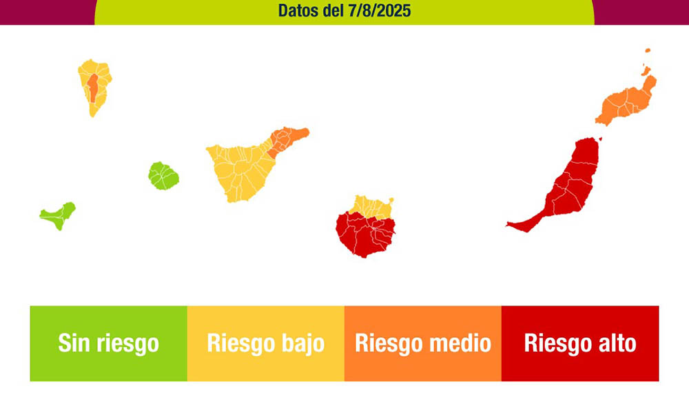Sanidad amplía los avisos por riesgo para la salud ante la ola de calor en Canarias