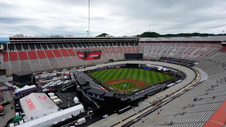 A baseball field in a racetrack? MLB's Speedway Classic makes history