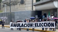 Manifestantes fuera del Tribunal Electoral exigen anular elección de ministros
