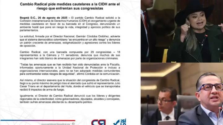 Cambio Radical solicitó medidas cautelares a la CIDH ante amenazas recibidas por miembros de su bancada en el Congreso