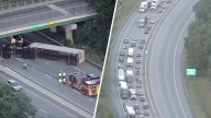Tractor trailer rolls over on Mass. Pike, causing significant delays in Framingham