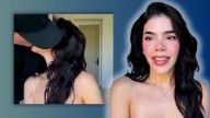 Peso Pluma le roba beso a Kenia Os durante entrevista con CNN
