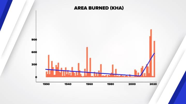 Increased wildfire smoke in Maine caused by human