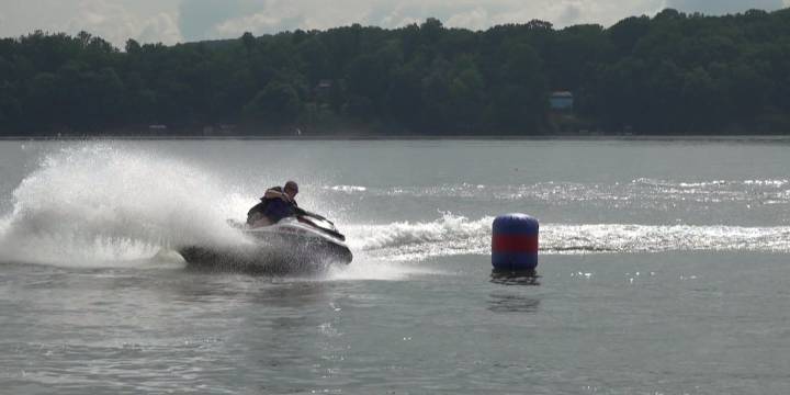 Pulaski County staffers play jet ski racers for the day, all for education