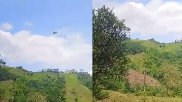 Revelan video del momento exacto en el que derriban helicóptero de la Policía en Amalfi, Antioquia