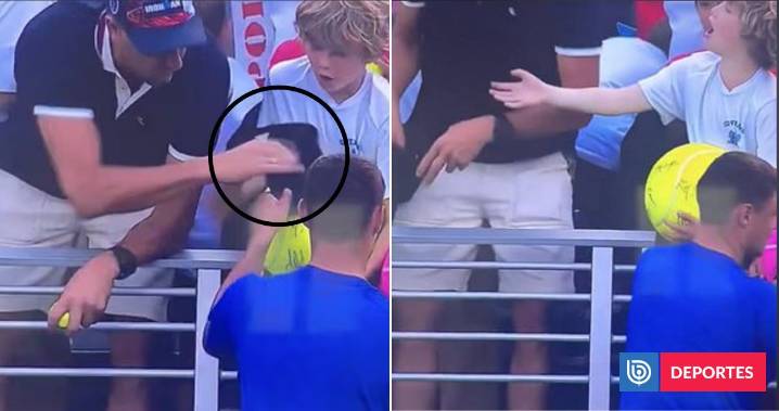 TV capta a adulto robando a niño la gorra que le dio tenista en US Open: jugador lo buscó y contactó